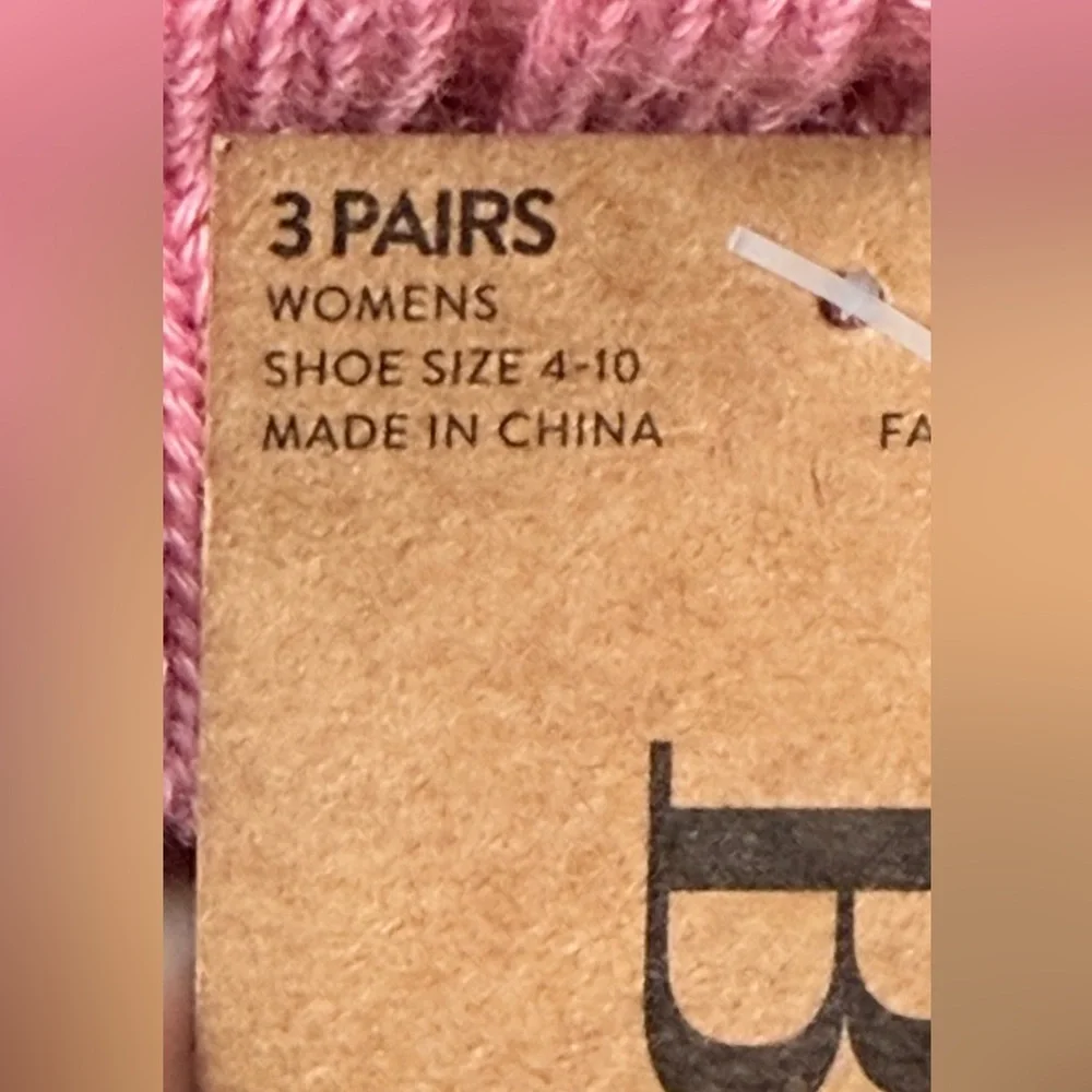Pink and Brown Knit loose slouchy fit Socks Set of 3